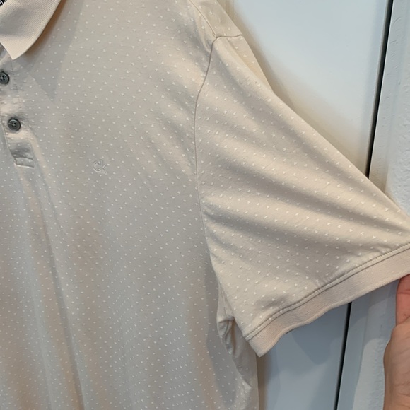 Calvin Klein Men's Cream Polo Shirt - Picture 5 of 9
